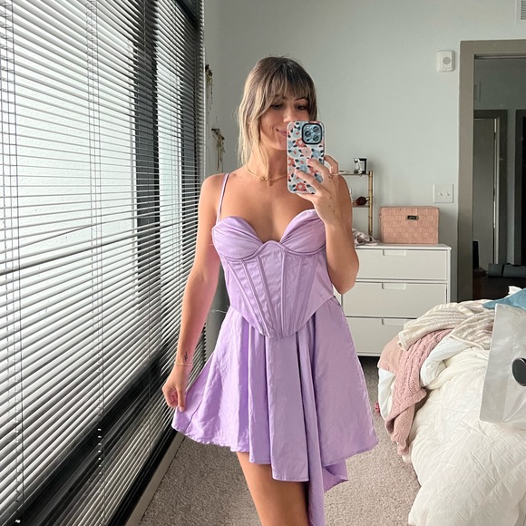 Babyboo saffron corset playsuit satin romper purple - Picture 4 of 5